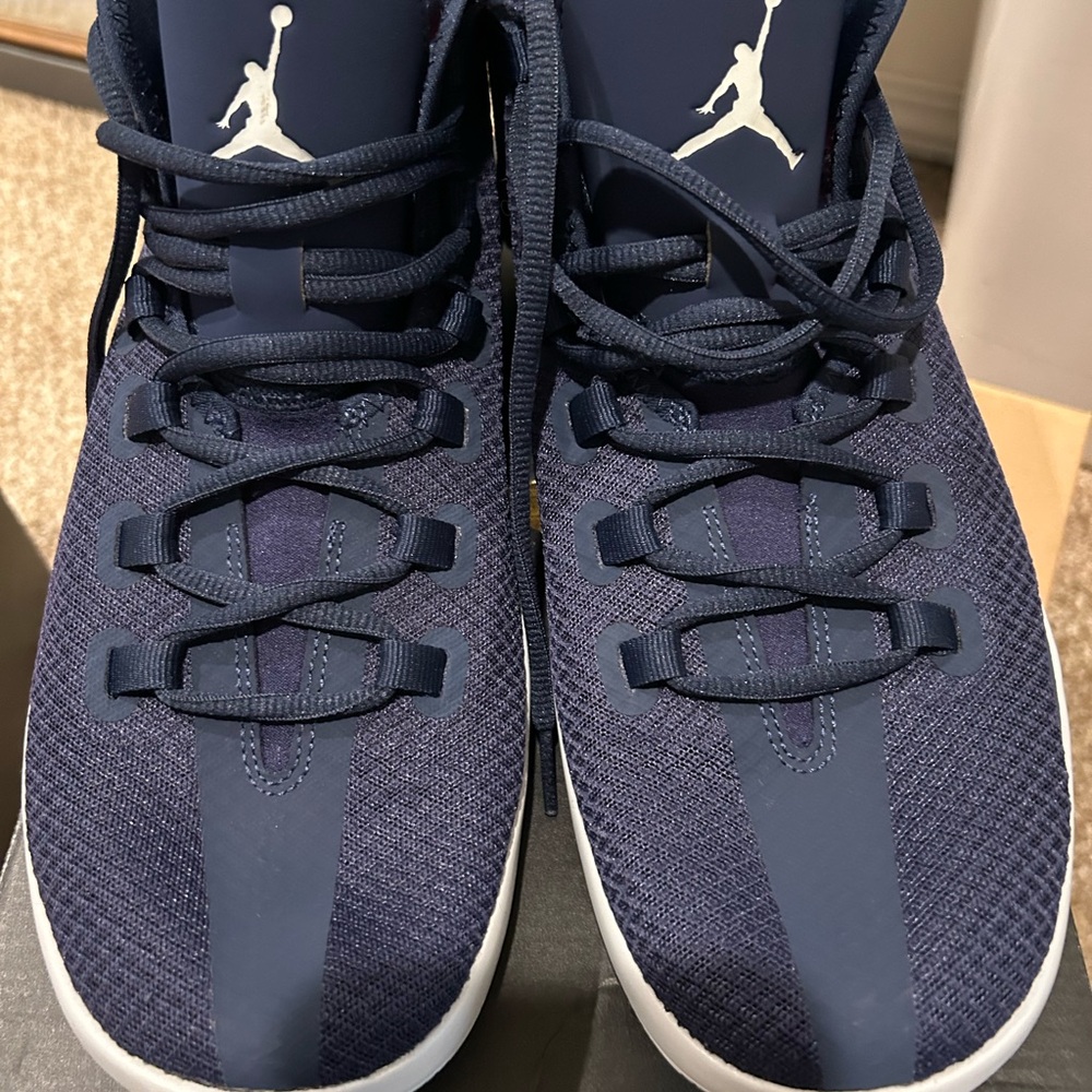 Jordan Reveal Navy Blue and White Sneakers